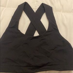 black crossback sports bra